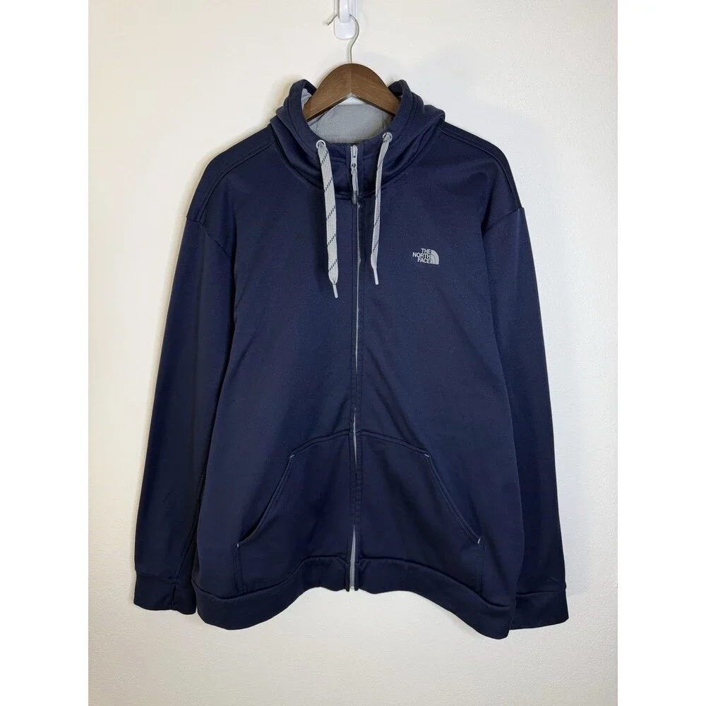 THE NORTH FACE Hoodie Men's Size XXL Navy Blue Full Zip Sweatshirt Lightweight